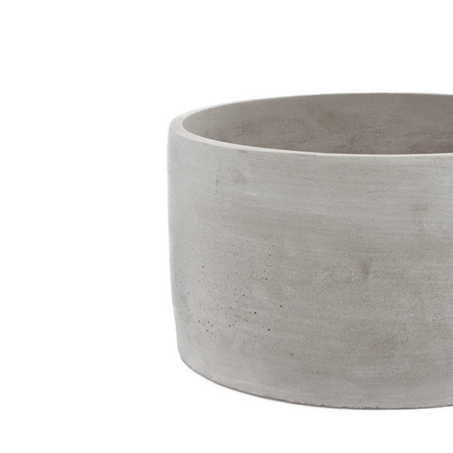 Cement Floral Cylinder Bowl Grey (19.5Dx10.5cmH)