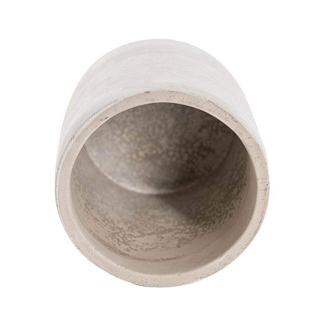 Cement Floral Cylinder Grey (10Dx10cmH)