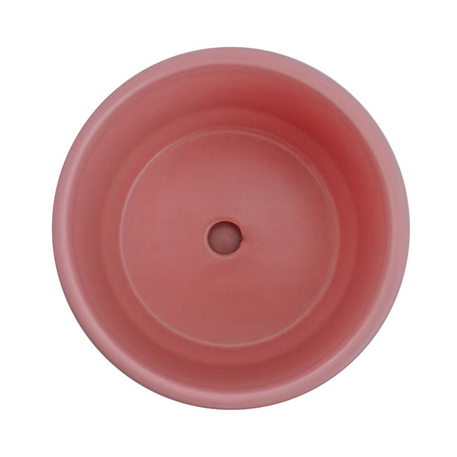 Ceramic Loreto Plant Pot & Plate Matte Earth Red (15Dx15cmH)