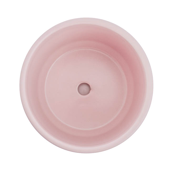 Ceramic Loreto Plant Pot & Plate Pink Sand (18DX18.5cmH)