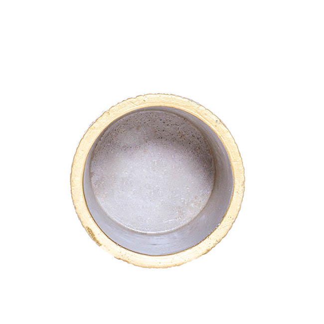 Cement Viola Cylinder Pot Gold (10Dx10cmH)