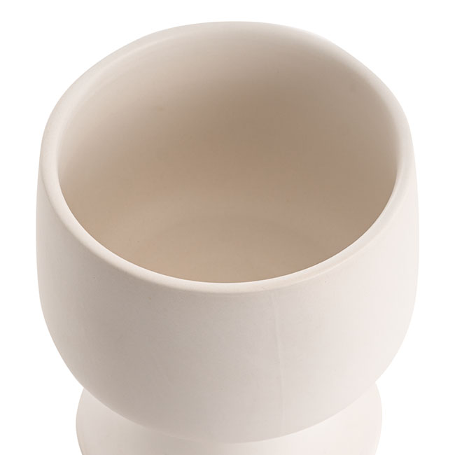 Ceramic Compote Isabella Vases White (13Dx15cmH)
