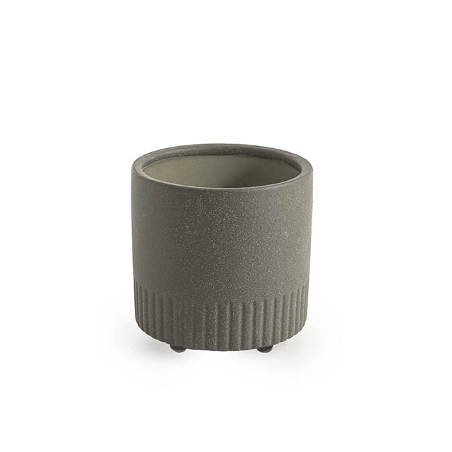 Ceramic Cape Town Pot Sandy Charcoal (15.3cmx15.5cmH)