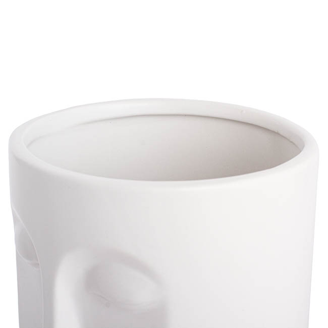 Ceramic Face Pot Lily White (14x13.5x24.5cmH)