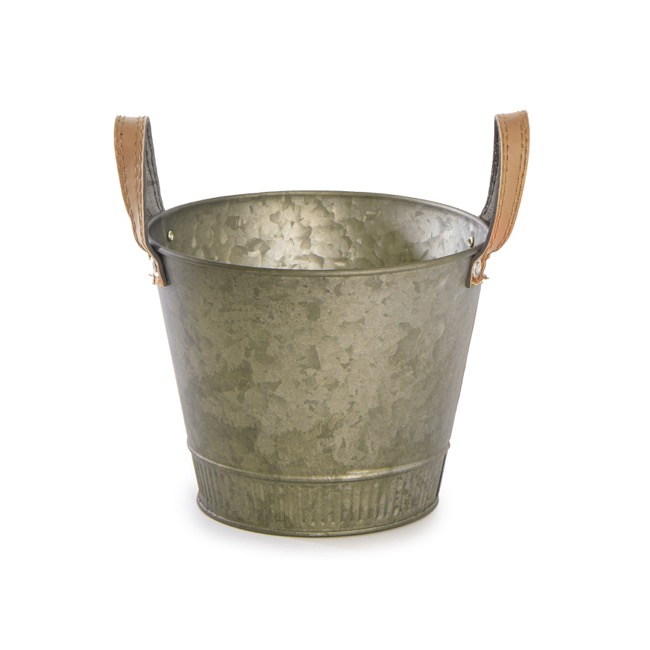 Tin Logan Rustic Metal Bucket Pot Gold (17.5x14cmH)
