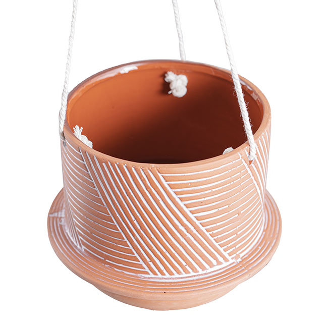 Ceramic Terracotta Hanging Pot (15x11.5cmH)
