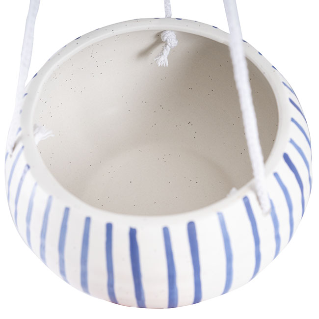 Ceramic Dolomite Hanging Pot Coastal White (18x10cmH)