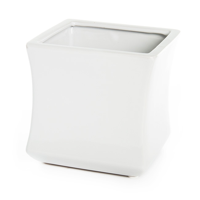 Ceramic Bondi Cube Waisted White (15x15x15cmH)