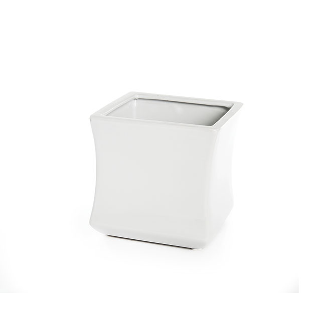 Ceramic Bondi Cube Waisted White (13x13x13cmH)