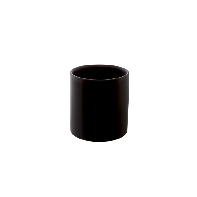 Ceramic Cylinder Pot Satin Matte Black (10.5x10.5cmH)