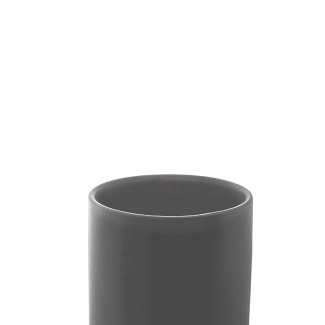 Ceramic Cylinder Pot Satin Matte Charcoal (10.5x10.5cmH)