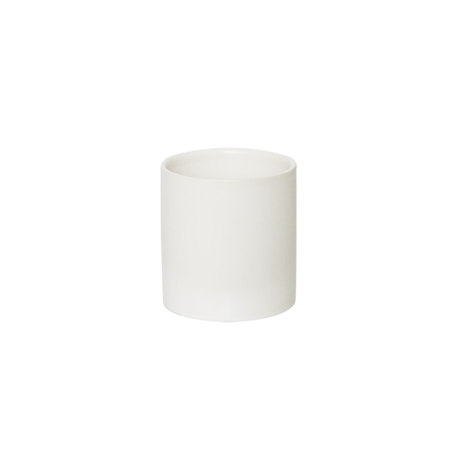 Ceramic Cylinder Pot Satin Matte White (10.5x10.5cmH)