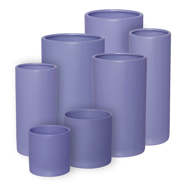 Ceramic Cylinder Pot Satin Matte Jacaranda (12x12.5cmH)
