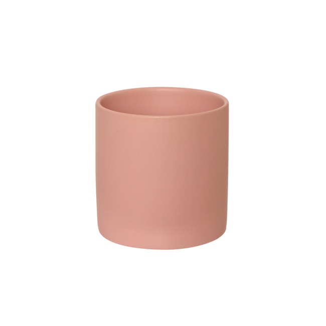 Ceramic Cylinder Pot Satin Matte Coral(14x14cmH)