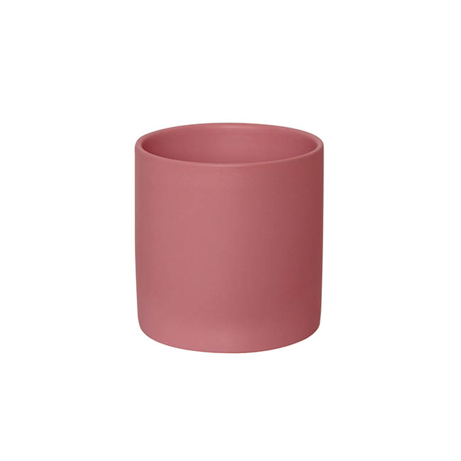 Ceramic Cylinder Pot Satin Matte Chateau Rose (14x14cmH)