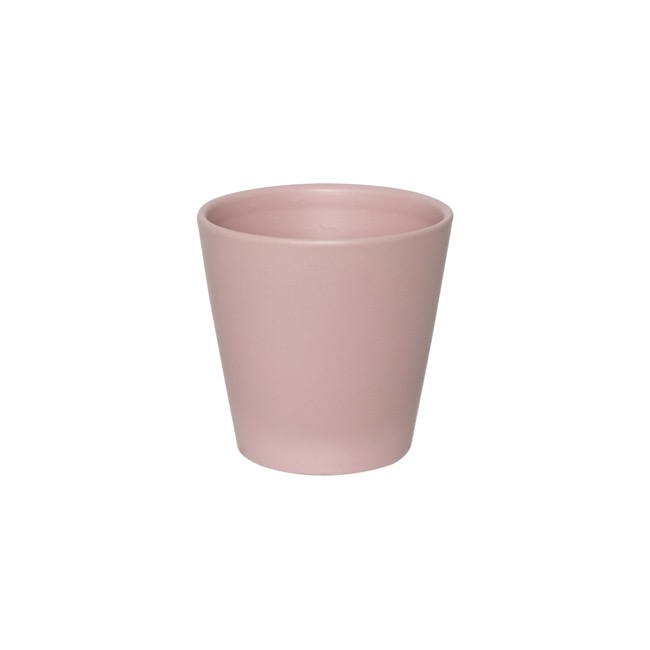 Ceramic Conical Pot Satin Matte Soft Pink (13.5x13.5cmH)