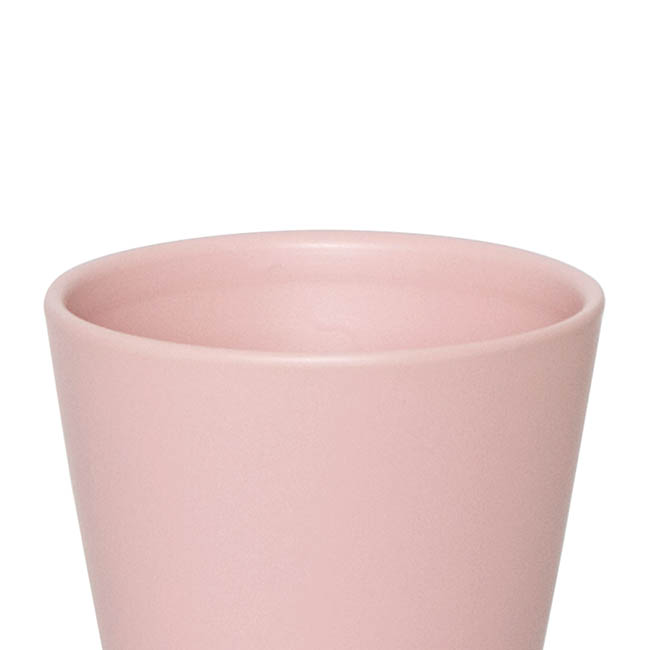 Ceramic Conical Pot Satin Matte Soft Pink (13.5x13.5cmH)