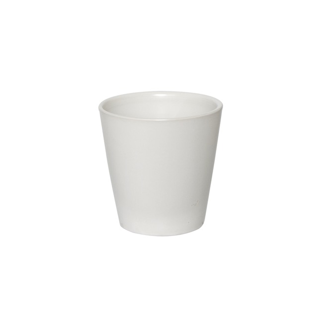 Ceramic Conical Pot Satin Matte White (13.5x13.5cmH)