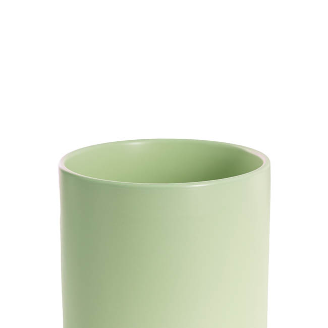 Ceramic Cylinder Dan Plant Pot Matte Sage (21x21cmH)