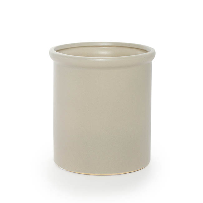 Ceramic Aphrodite Cylinder Vase Satin Matte Grey (16x16cmH)