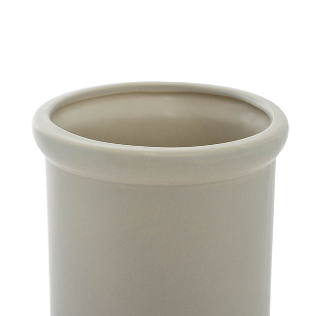 Ceramic Aphrodite Cylinder Vase Satin Matte Grey (16x16cmH)
