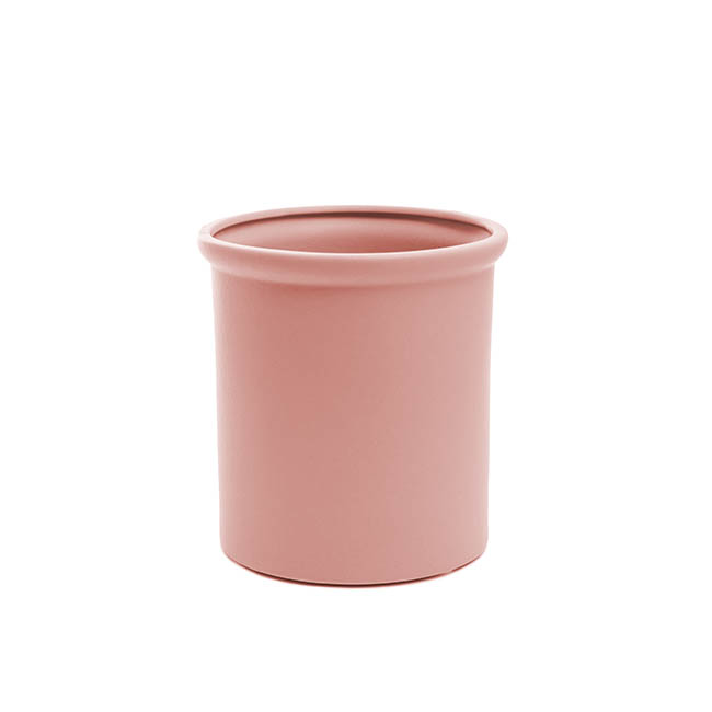 Ceramic Aphrodite Cylinder Vase Satin Matte Pink(16x16cmH)