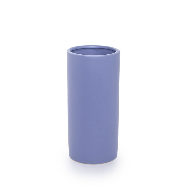 Ceramic Cylinder Pot Satin Matte Jacaranda (10x25cmH)