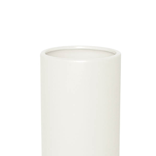 Ceramic Cylinder Pot Satin Matte White (10x25cmH)