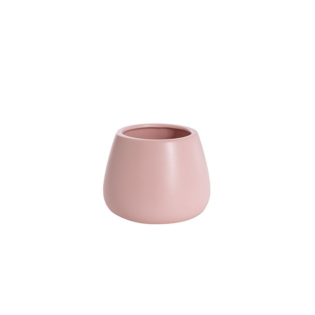 Ceramic Taron Belly Pot Matte Soft Pink (13x10cmH)