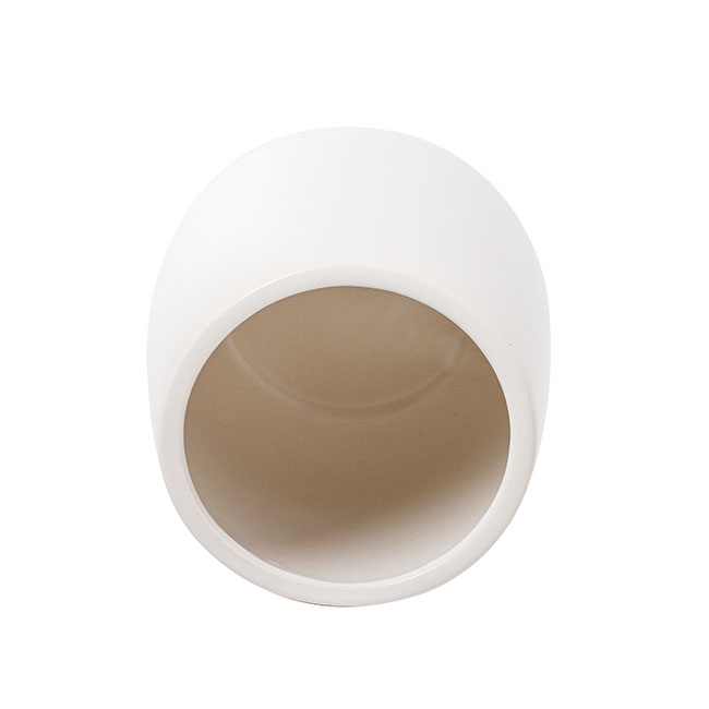 Ceramic Taron Belly Pot Matte White (15.5x18cmH)
