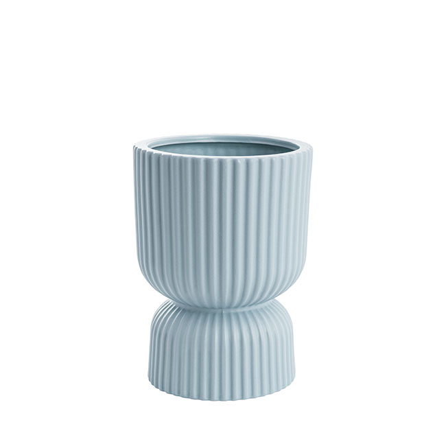 Ceramic Cyprus Egg Cup Vase Matte Misty Blue (15Dx20cmH)