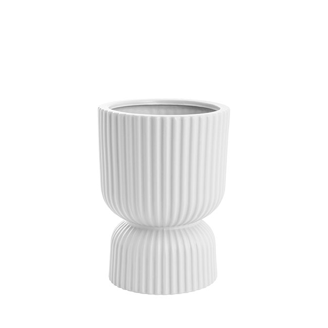 Ceramic Cyprus Egg Cup Vase Matte White (15Dx20cmH)