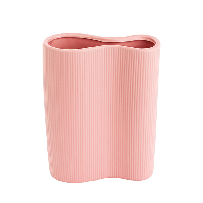 Ceramic Cyprus Muse Vase Matte Light Pink (17x7x23cmH)