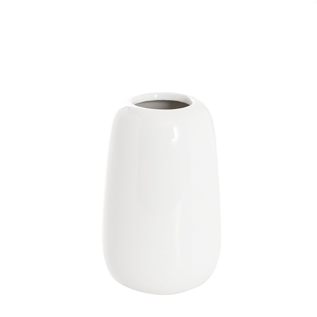 Ceramic Cone Vases Glossy White (14Dx22cmH)