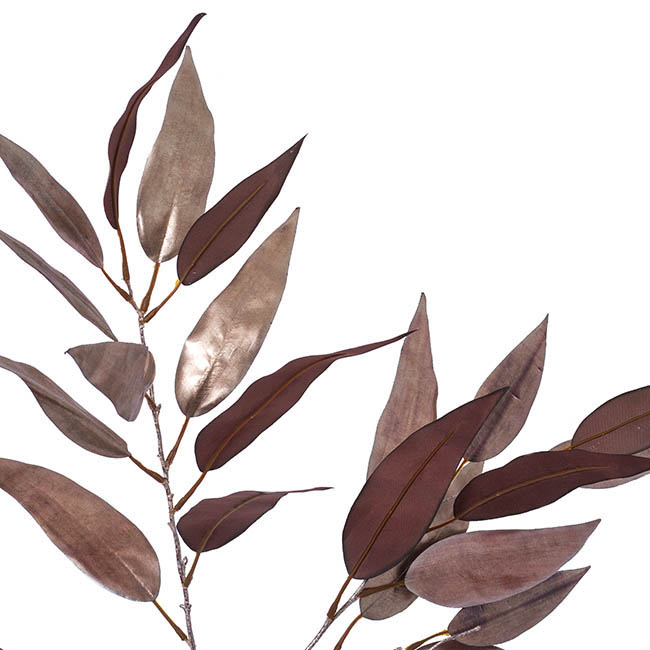 Willow Eucalyptus Leaves Spray Metallic Silver (90cmH)