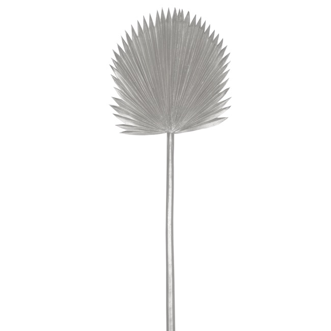 Fan Palm Stem Metallic Silver (116cmH)
