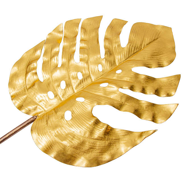 Monstera Split Philo Leaf Metallic Gold (89cmH)