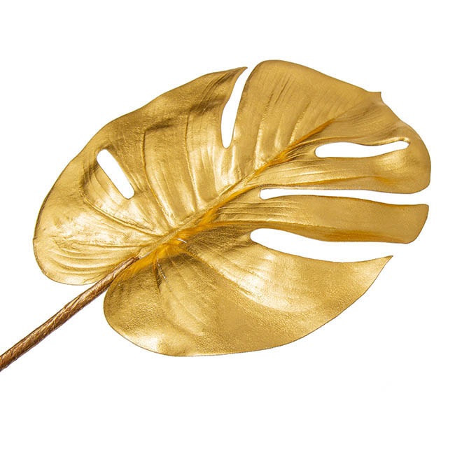 Monstera Split Philo Leaf Metallic Gold (59cmH)