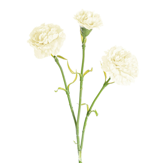 Carnation Ruffle 3 Head Spray White (61cmH)
