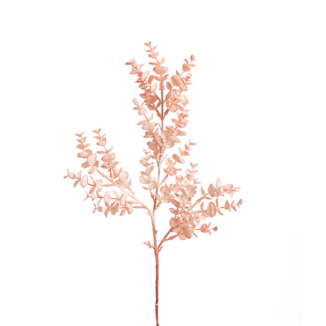 Eucalyptus Baby Leaf Spray Soft Pink (62cmH)