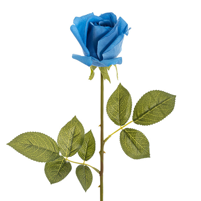 Siena Real Touch Rose Half Open Bud Blue (60cmH)
