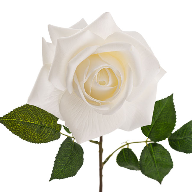 Real Touch Bella Rose Full Bloom Lge White (12cmDx65cmH)