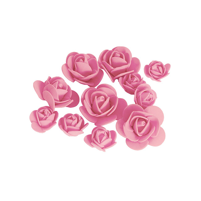 Foam Rose Heads Pack 50 Pink (Mixed 3 to 4.5cmD)