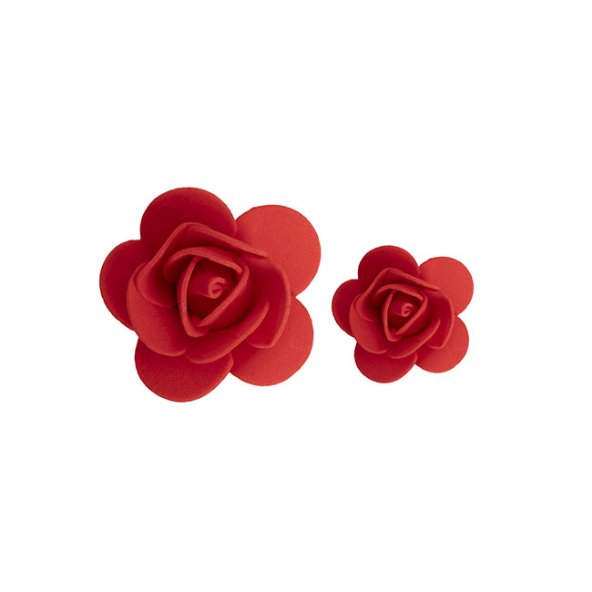 Foam Rose Heads Pack 50 Red (Mixed 3 to 4.5cmD)