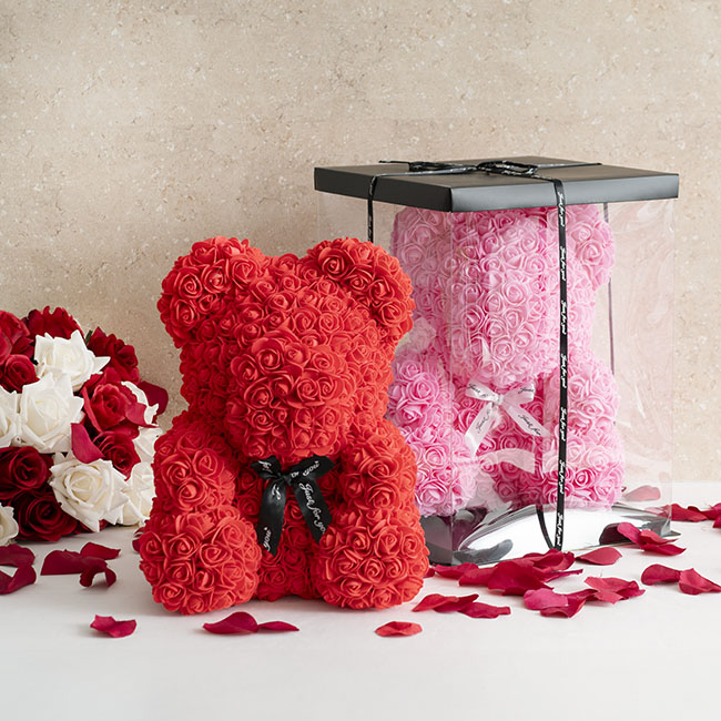 Rose Bear Tiffany Large Red (35cmH)
