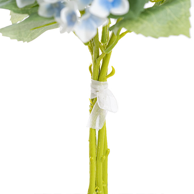 Mini Hydrangea Elizabeth Bouquet White Blue (32cmH)