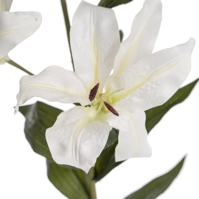 Artificial Large Tiger Lily 5 Head White (99cmH)