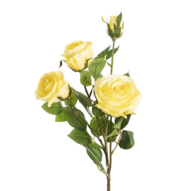 Gardenia Rose Spray Soft Yellow (78cmH)