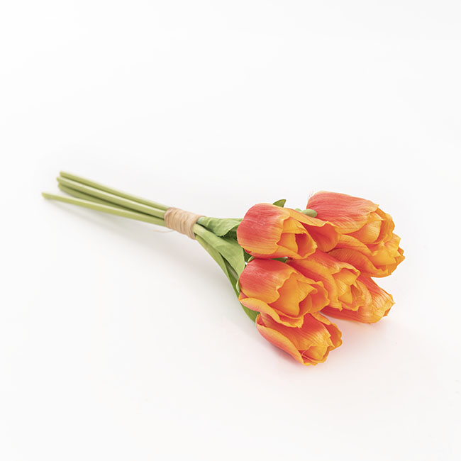 Dutch Tulip Bouquet x 7 Orange (30cmH)