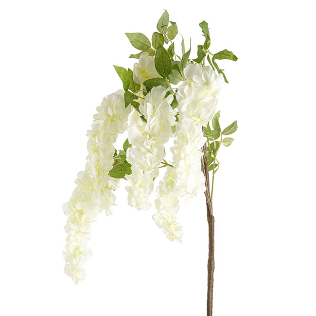 Artificial Wisteria Branch White (80cmH)